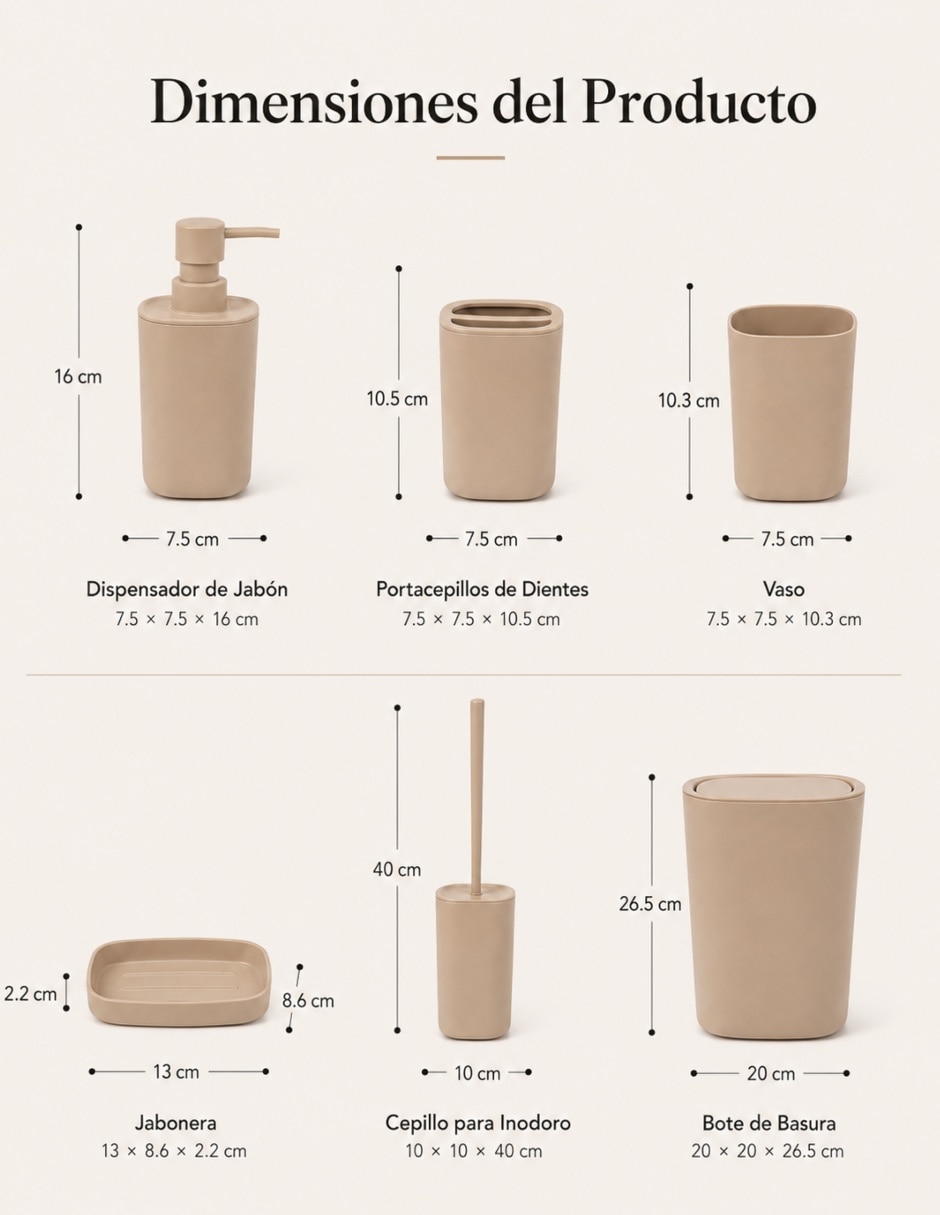 Juego de accesorios para baño 6 piezas 3