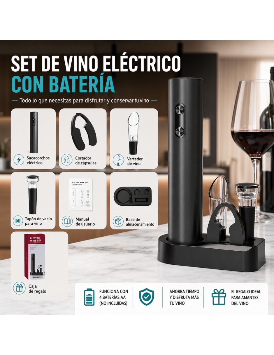 Sacacorchos eléctrico de metal 4