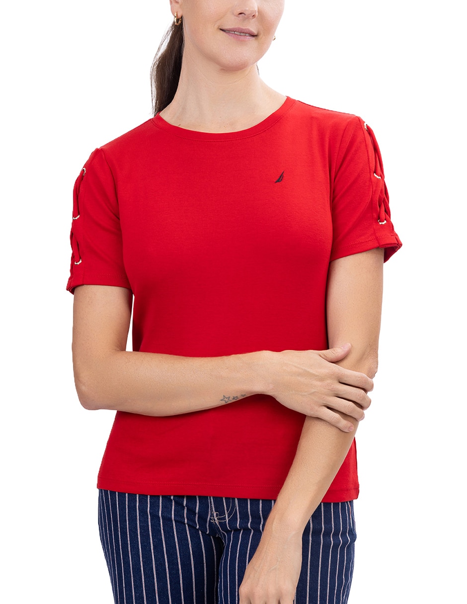 Playera manga corta cuello redondo para mujer 5