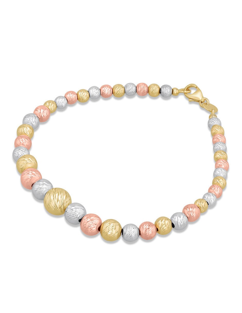Pulsera de oro florentino 14 K acabado brillante 4