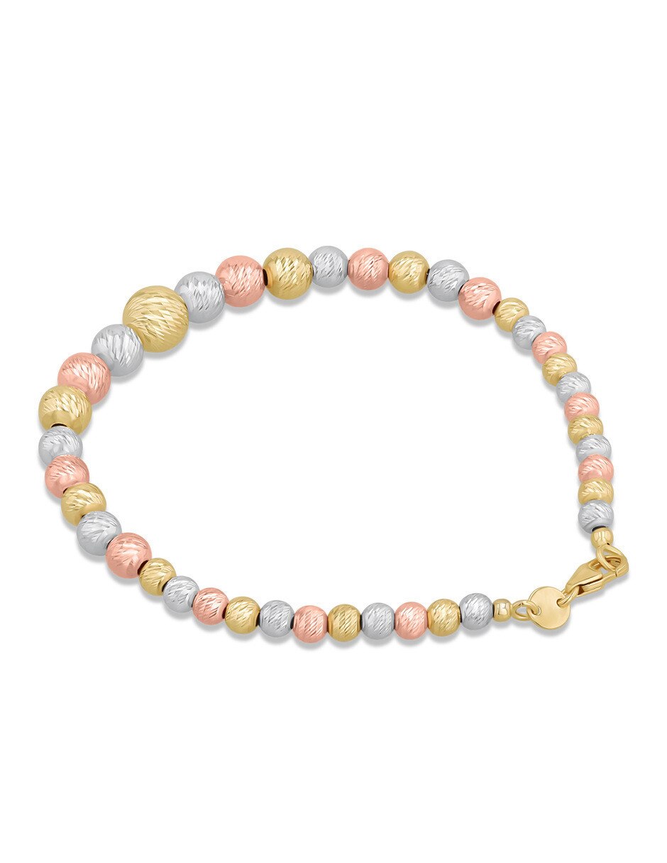 Pulsera de oro florentino 14 K acabado brillante 3