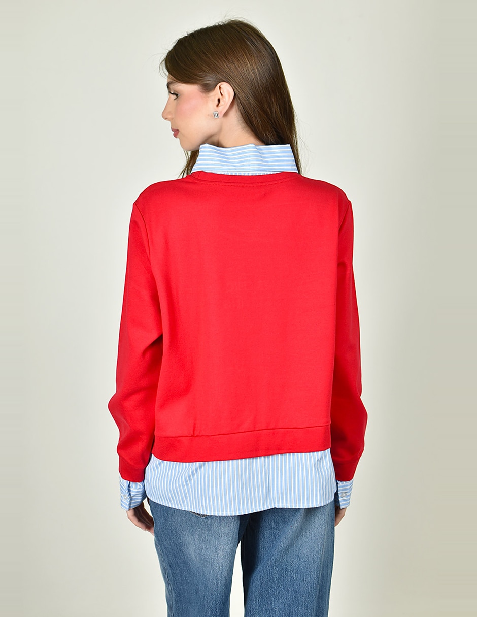 Sudadera con efecto doble prenda para mujer 4