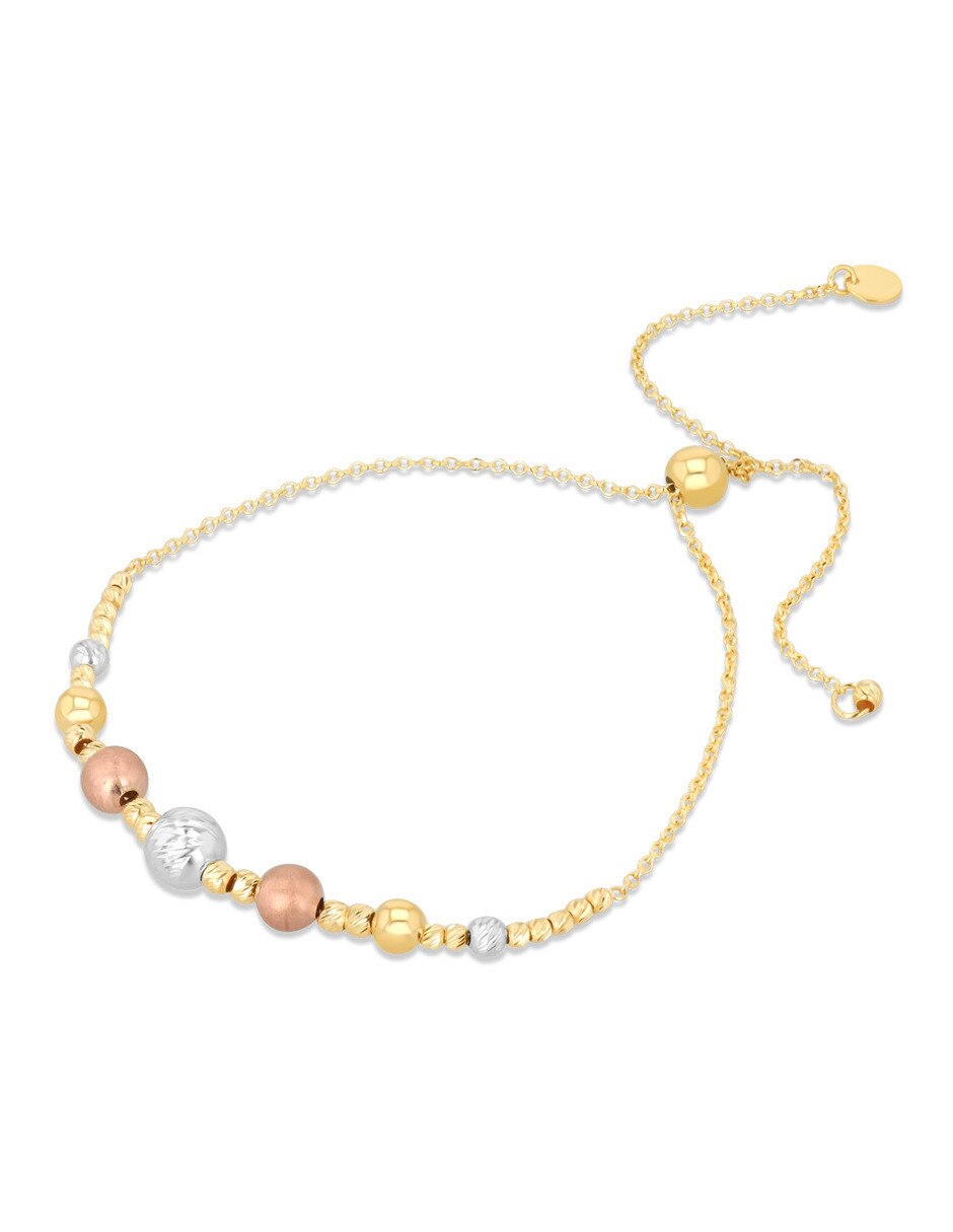 Pulsera de oro florentino 14 K acabado brillante 4
