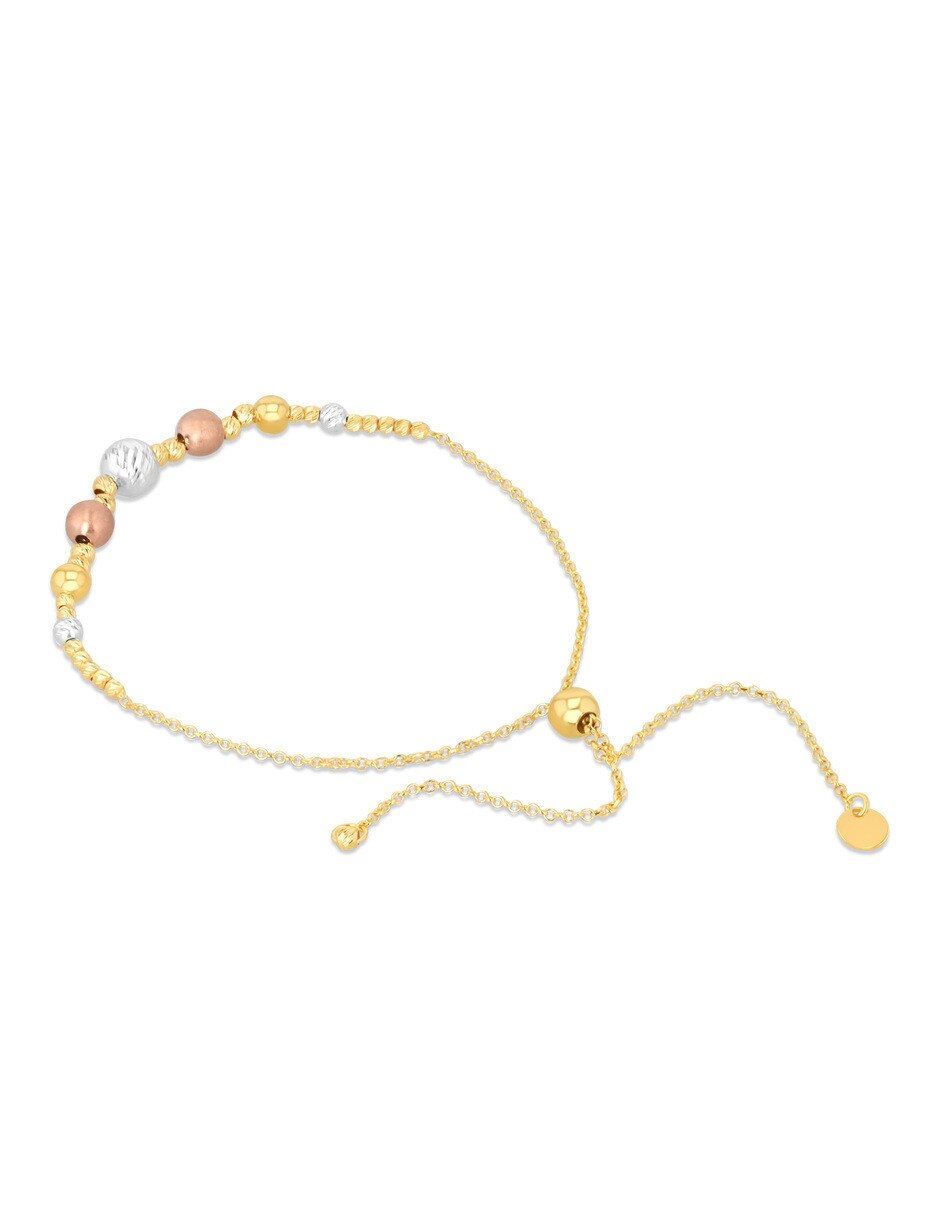 Pulsera de oro florentino 14 K acabado brillante 3