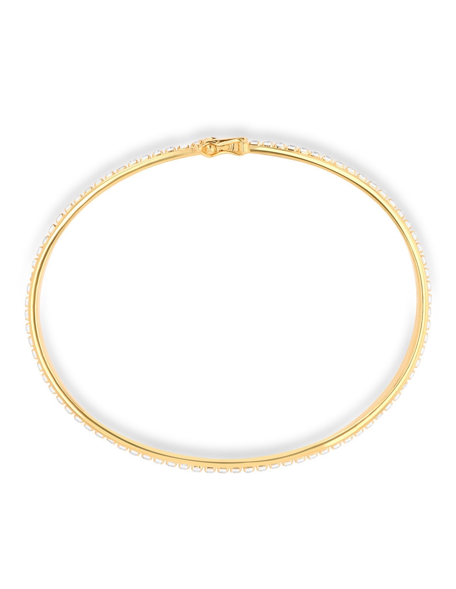Pulsera de oro amarillo con zirconia 14 K acabado brillante