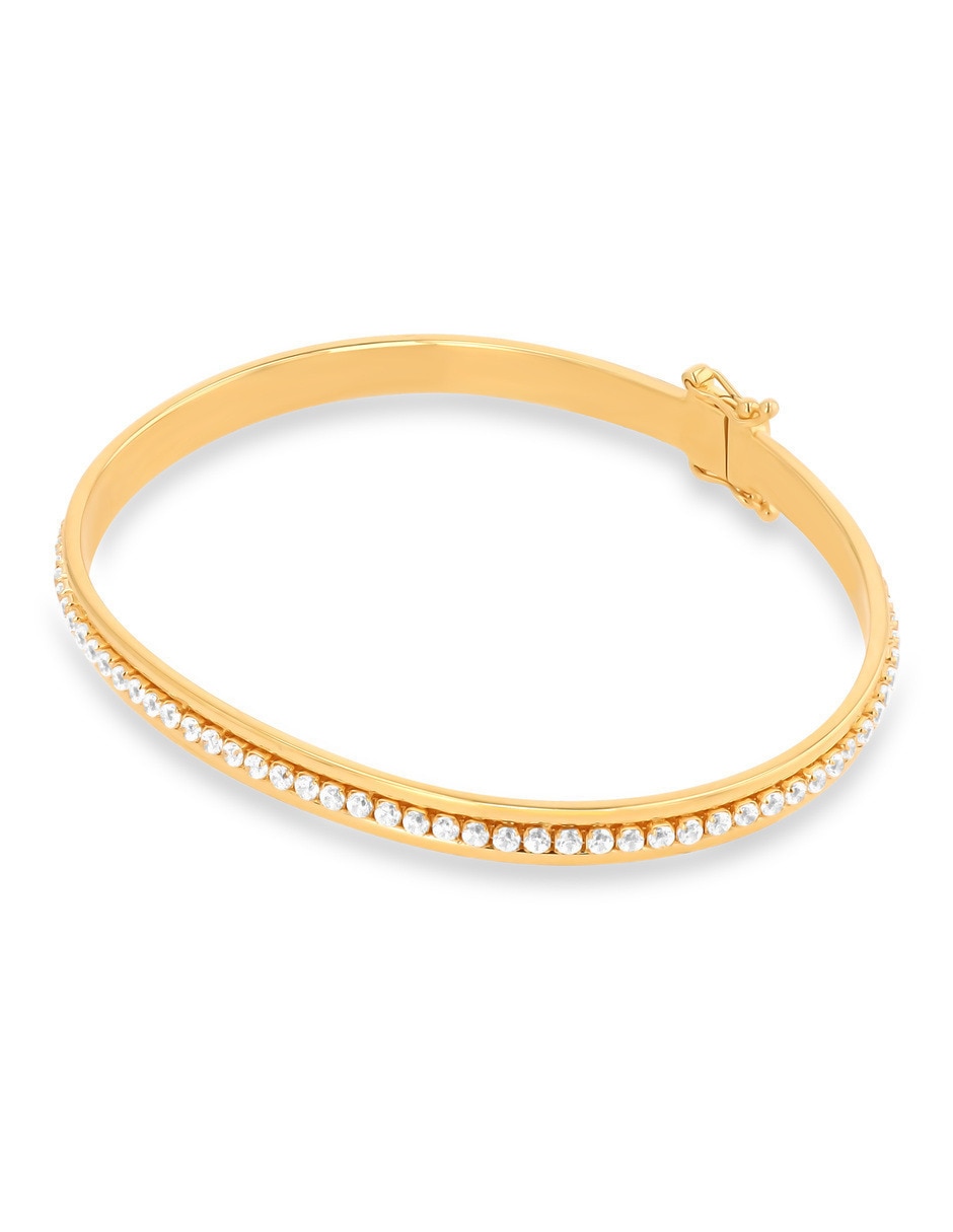 Pulsera de oro amarillo con zirconia 14 K acabado brillante 4