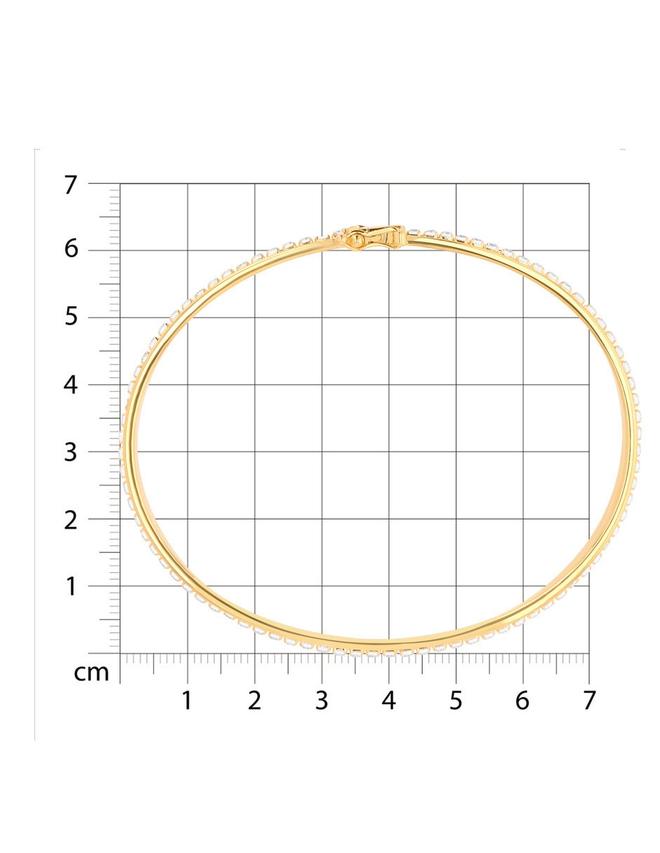Pulsera de oro amarillo con zirconia 14 K acabado brillante 5