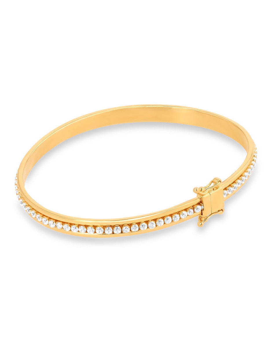 Pulsera de oro amarillo con zirconia 14 K acabado brillante 3