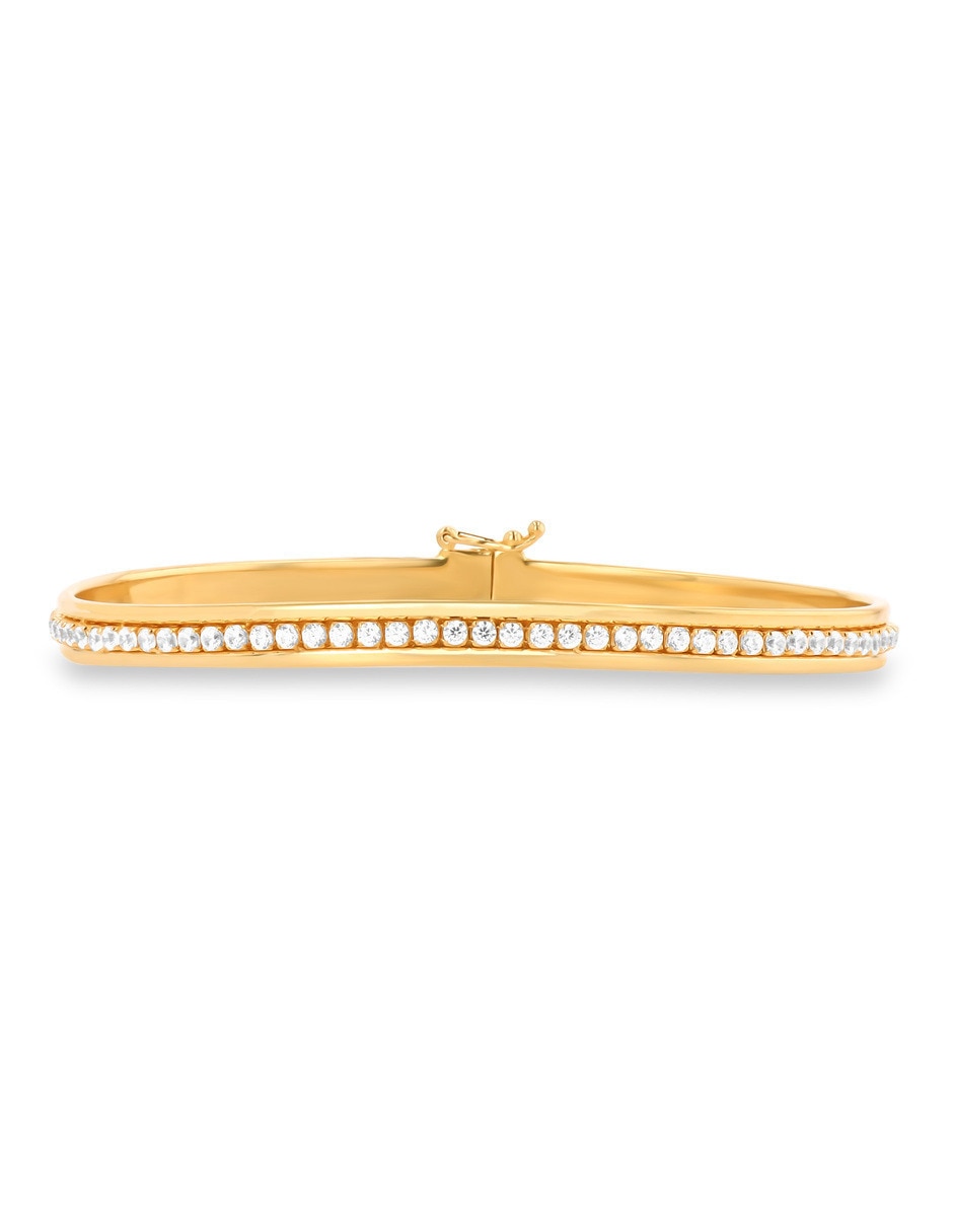 Pulsera de oro amarillo con zirconia 14 K acabado brillante 2