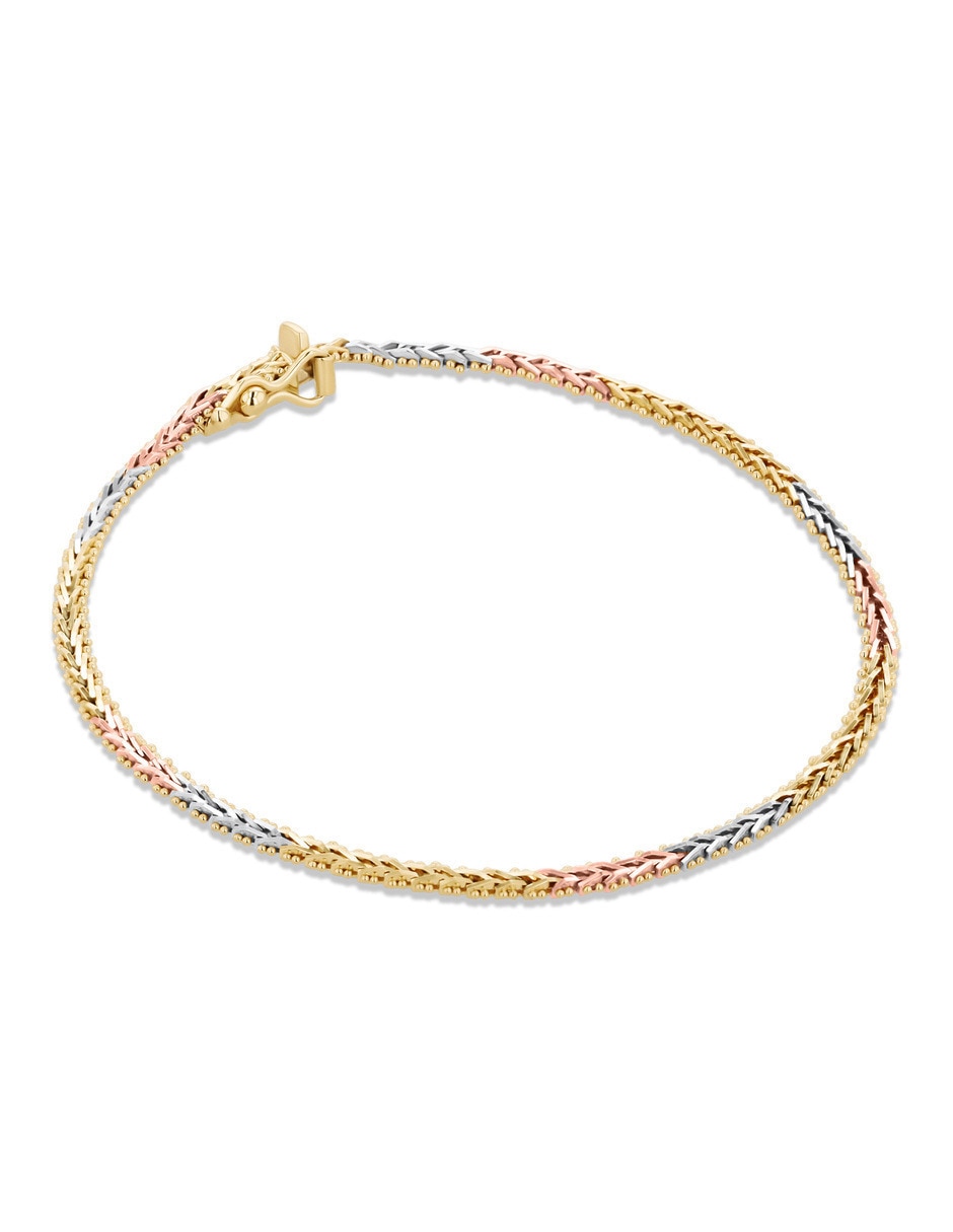 Pulsera de oro florentino 14 K acabado brillante 4