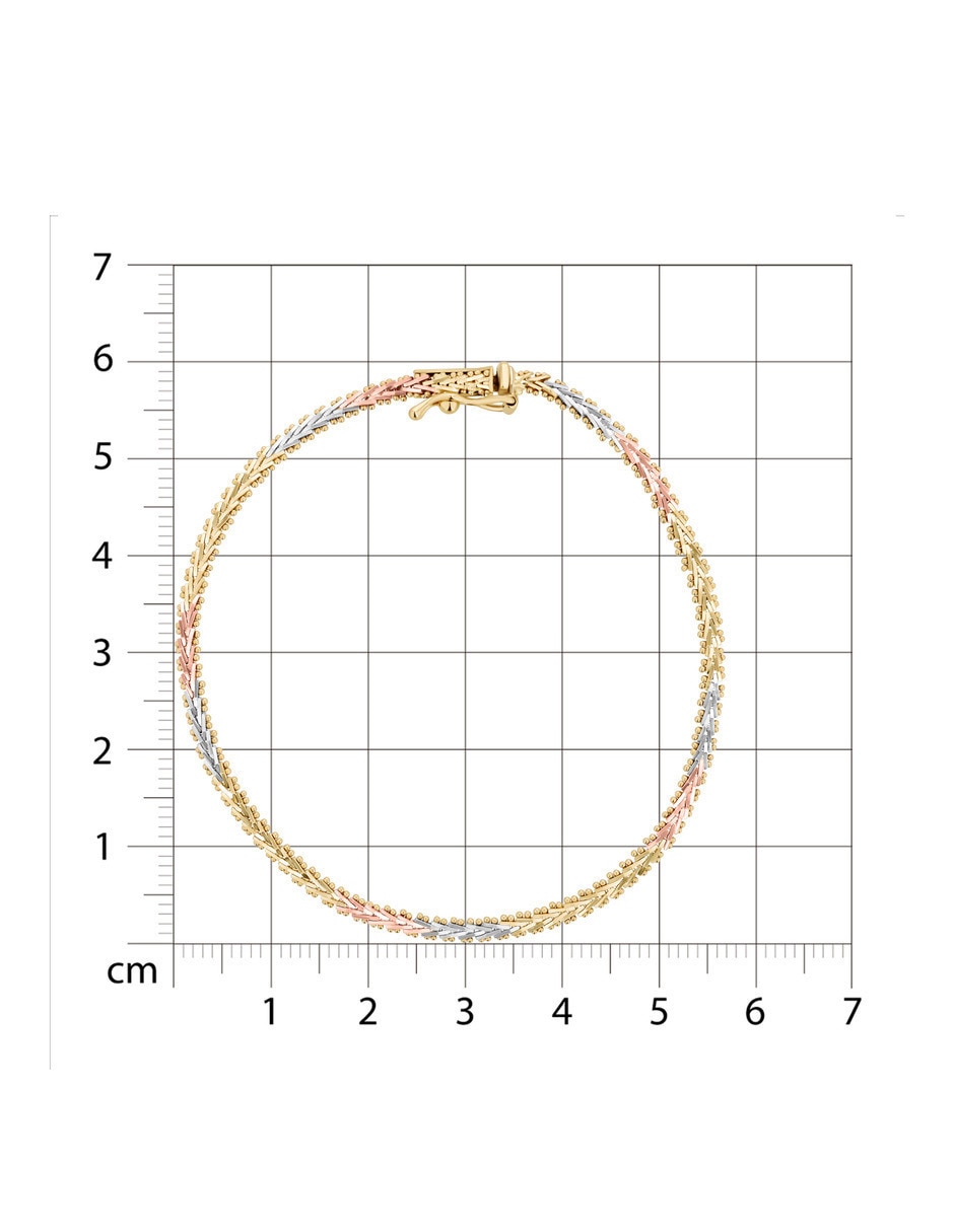 Pulsera de oro florentino 14 K acabado brillante 5