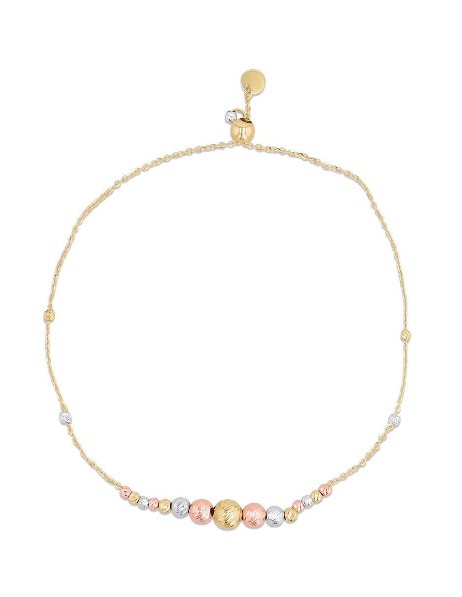 Pulsera de oro florentino 14 K acabado brillante