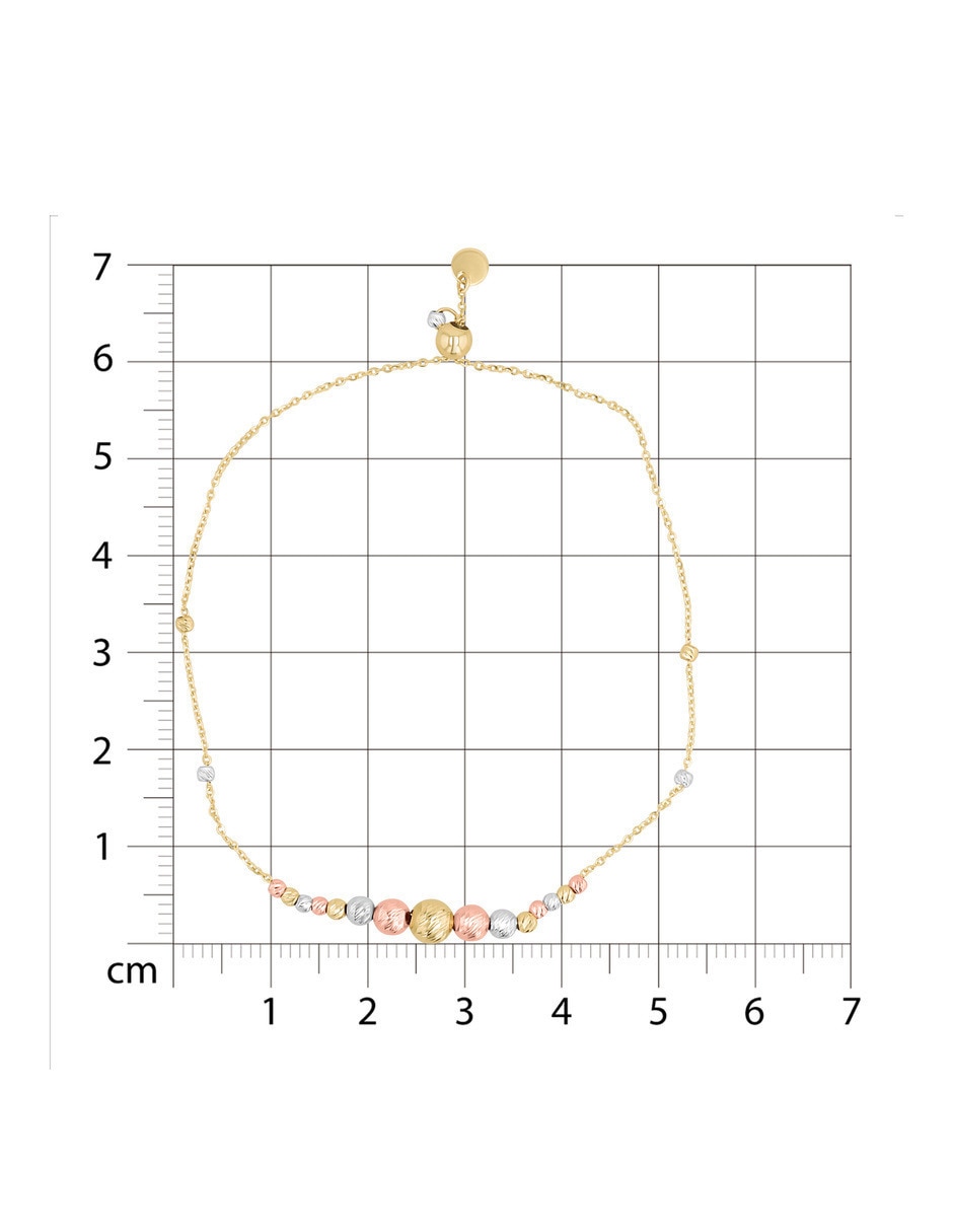 Pulsera de oro florentino 14 K acabado brillante 5