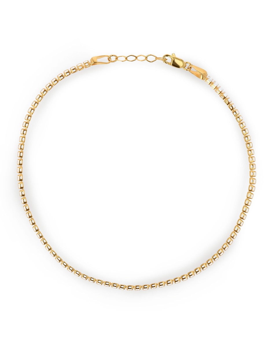Pulsera de oro amarillo con zirconia 14 K acabado brillante Pulsera de oro amarillo con zirconia 14 K acabado brillante