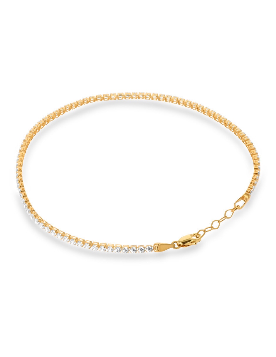 Pulsera de oro amarillo con zirconia 14 K acabado brillante 3
