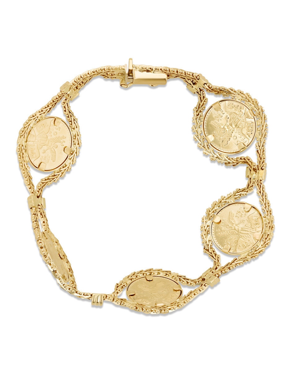 Pulsera de oro amarillo 14 K acabado brillante Pulsera de oro amarillo 14 K acabado brillante