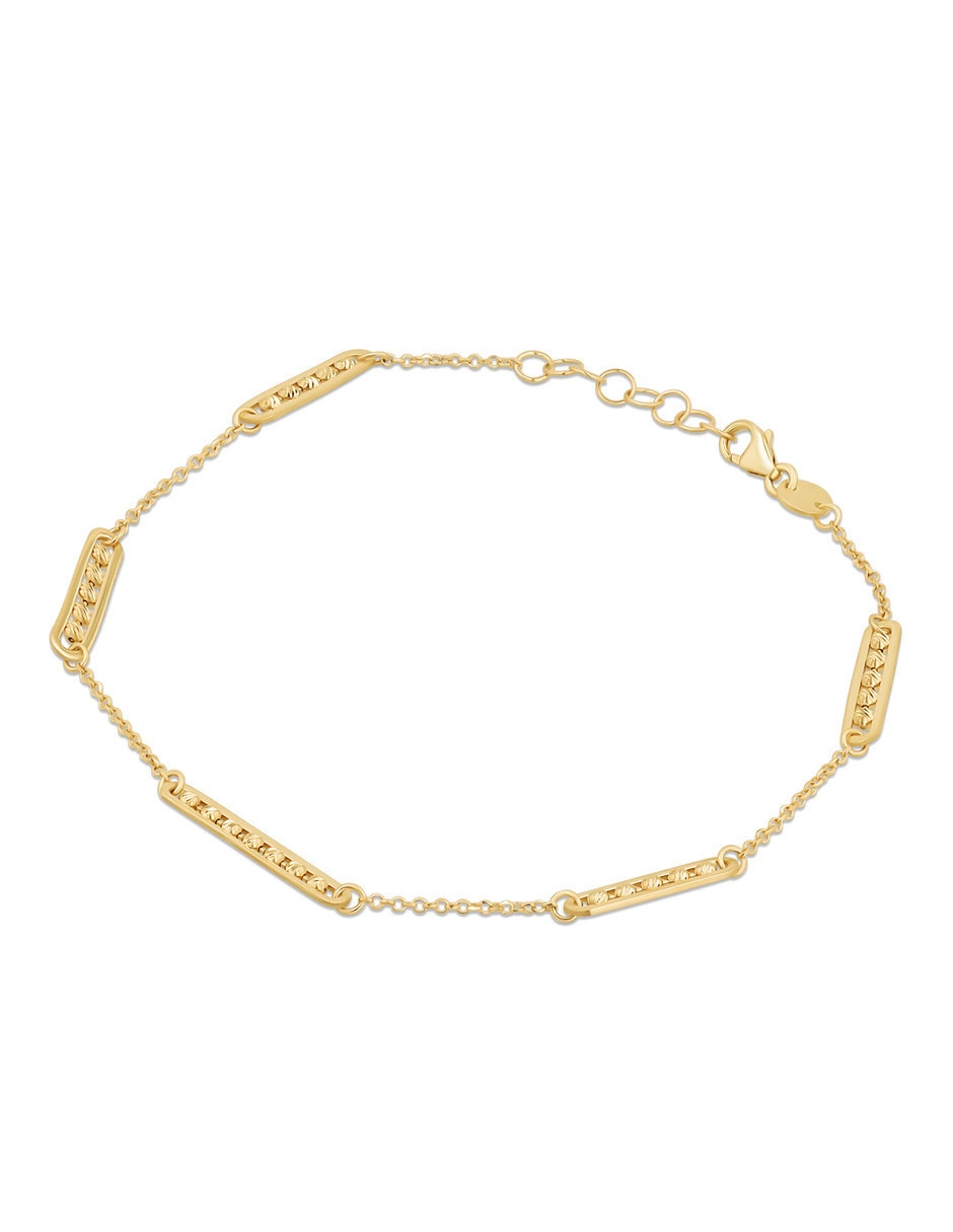 Pulsera de oro amarillo 14 K acabado brillante 4