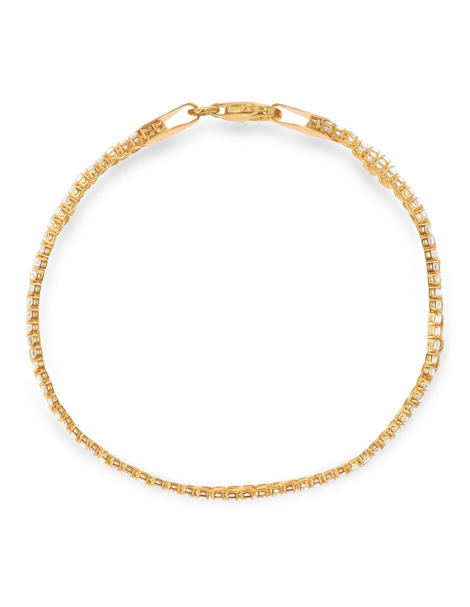Pulsera de oro amarillo con zirconia 14 K acabado brillante