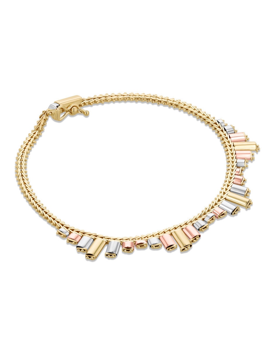 Pulsera de oro florentino 14 K acabado brillante 4