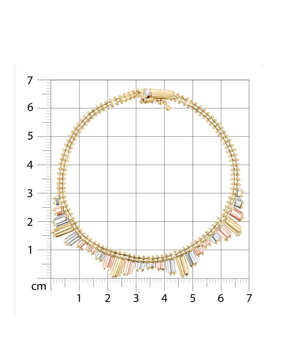 Pulsera de oro florentino 14 K acabado brillante 5