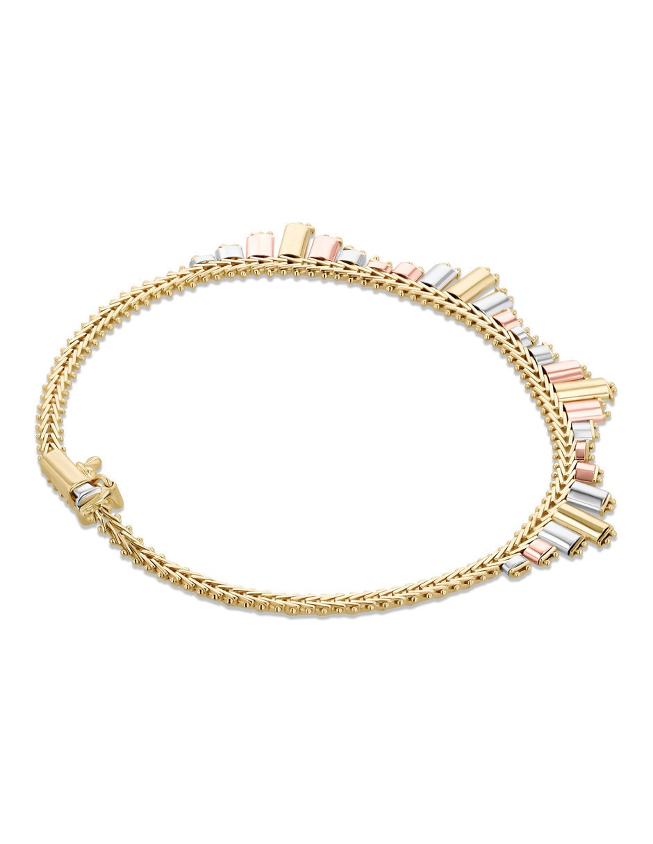 Pulsera de oro florentino 14 K acabado brillante 3