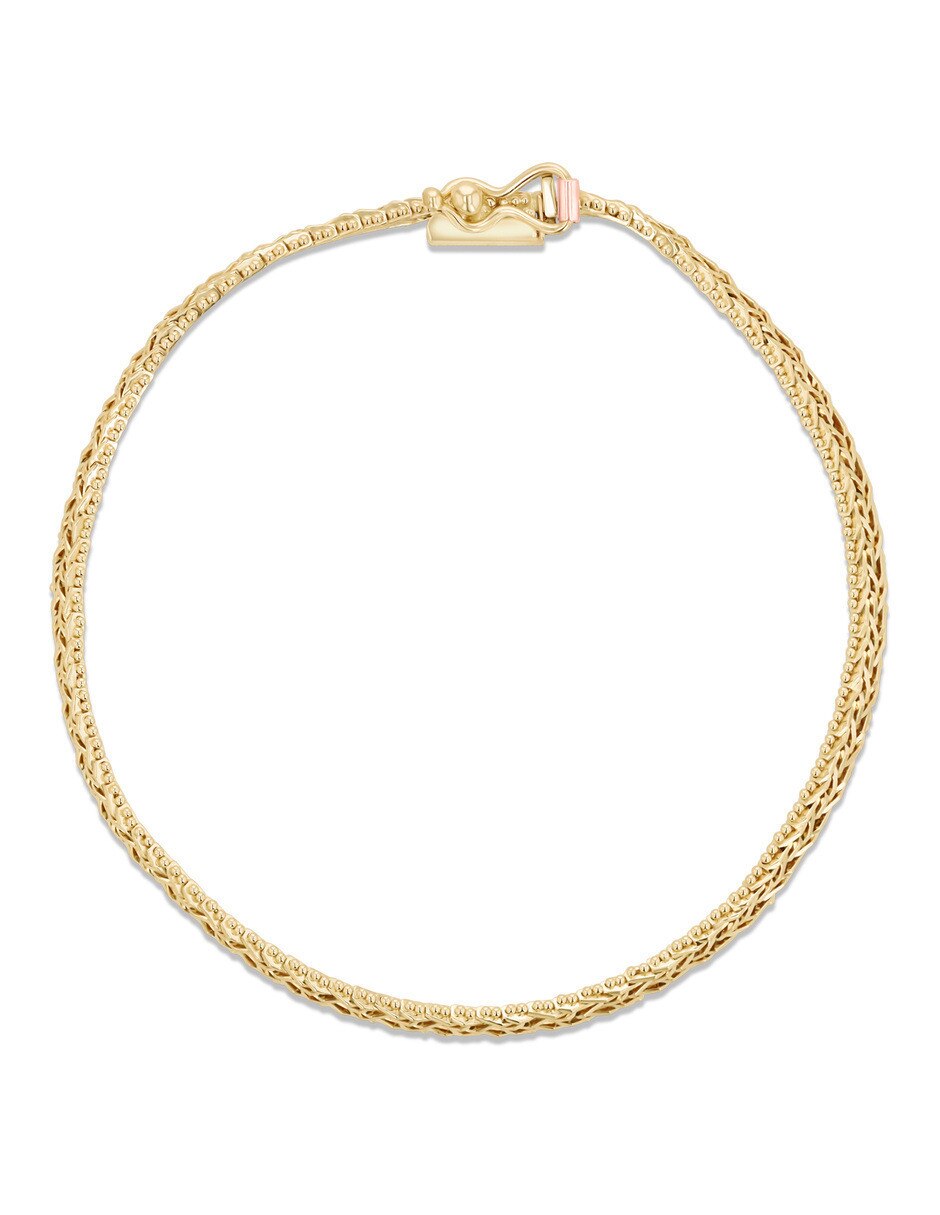 Pulsera de oro amarillo 14 K acabado brillante
