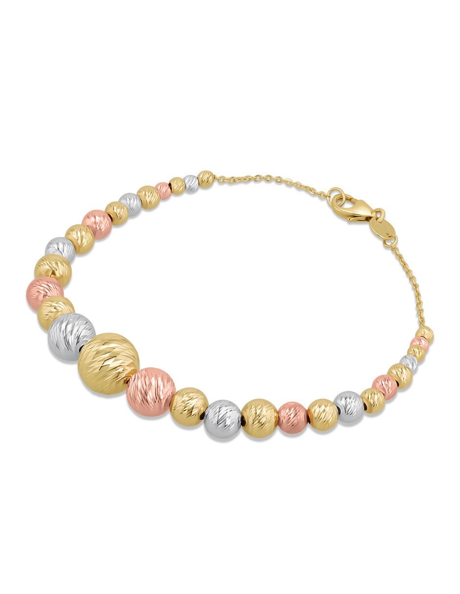 Pulsera de oro florentino 14 K acabado brillante 4