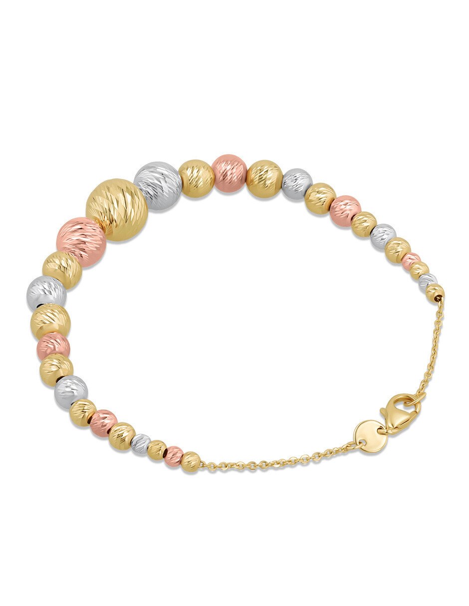 Pulsera de oro florentino 14 K acabado brillante 3