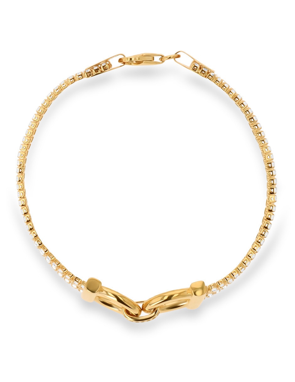 Pulsera de oro amarillo con zirconia 14 K acabado brillante Pulsera de oro amarillo con zirconia 14 K acabado brillante