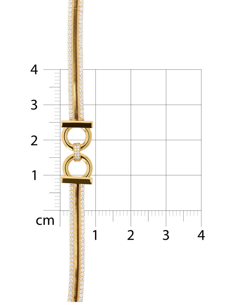 Pulsera de oro amarillo con zirconia 14 K acabado brillante 5