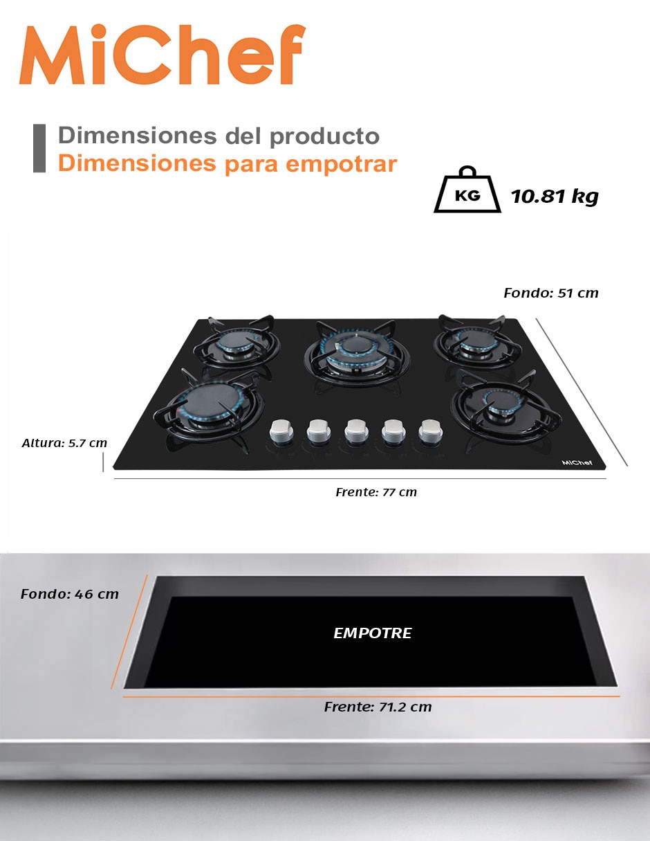 Parrilla eléctrica empotrable 10