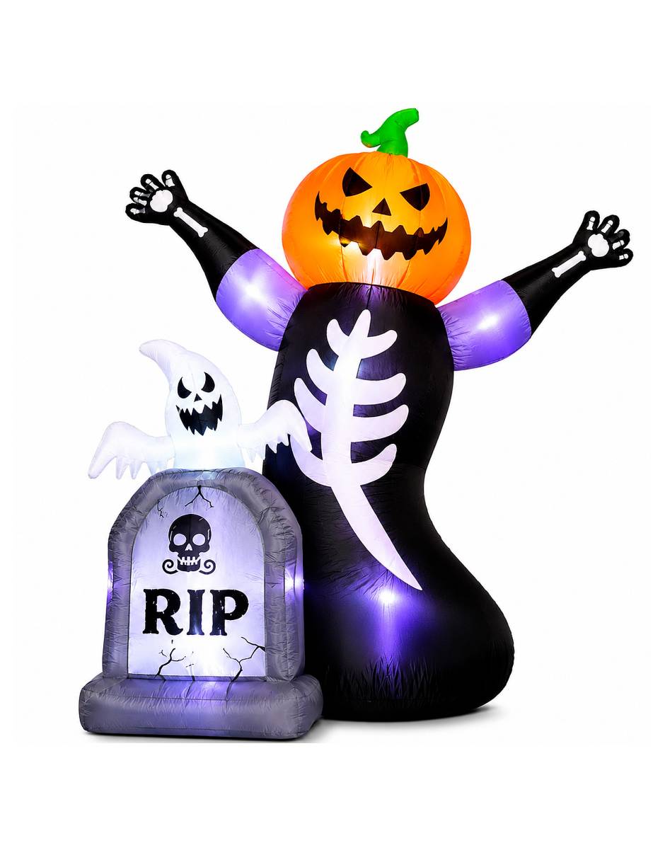 Figura decorativa con forma de calabaza con esqueleto Figura decorativa con forma de calabaza con esqueleto