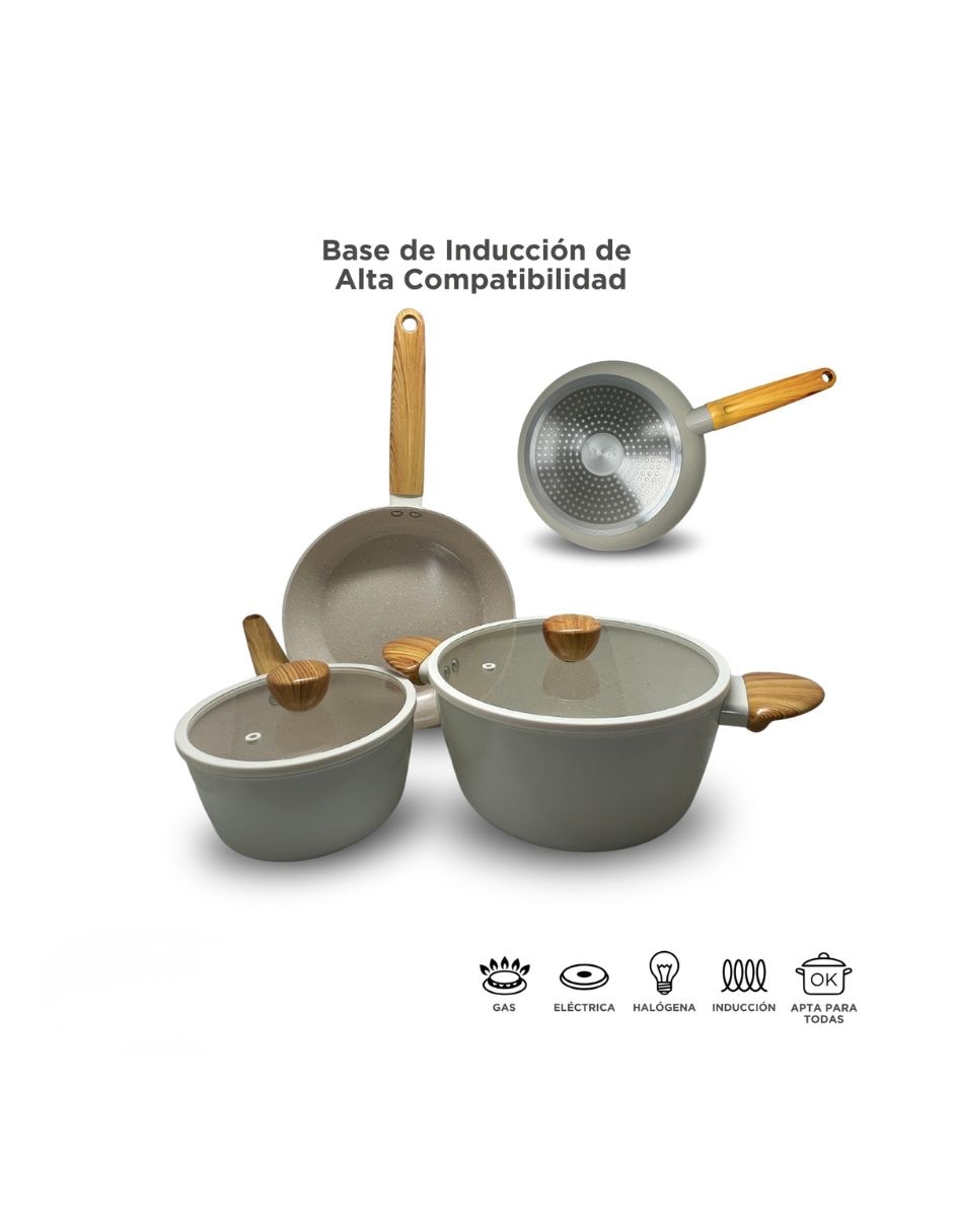 Batería de cocina de aluminio forjado 5 piezas 5