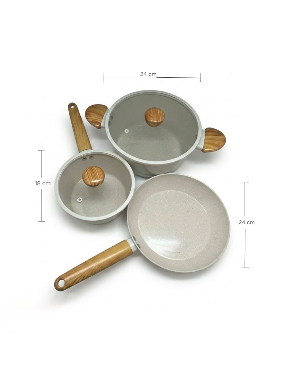 Batería de cocina de aluminio forjado 5 piezas 7