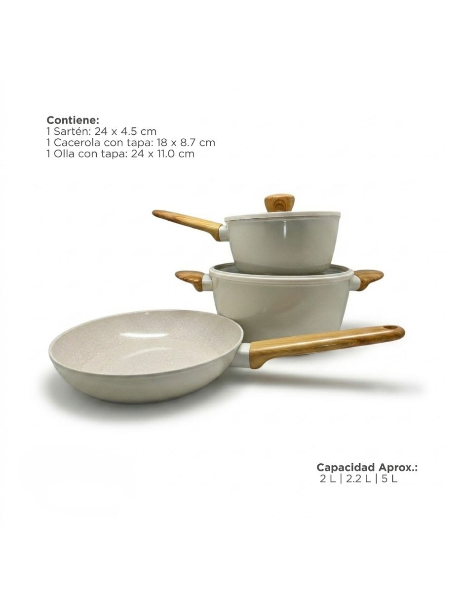 Batería de cocina de aluminio forjado 5 piezas 4