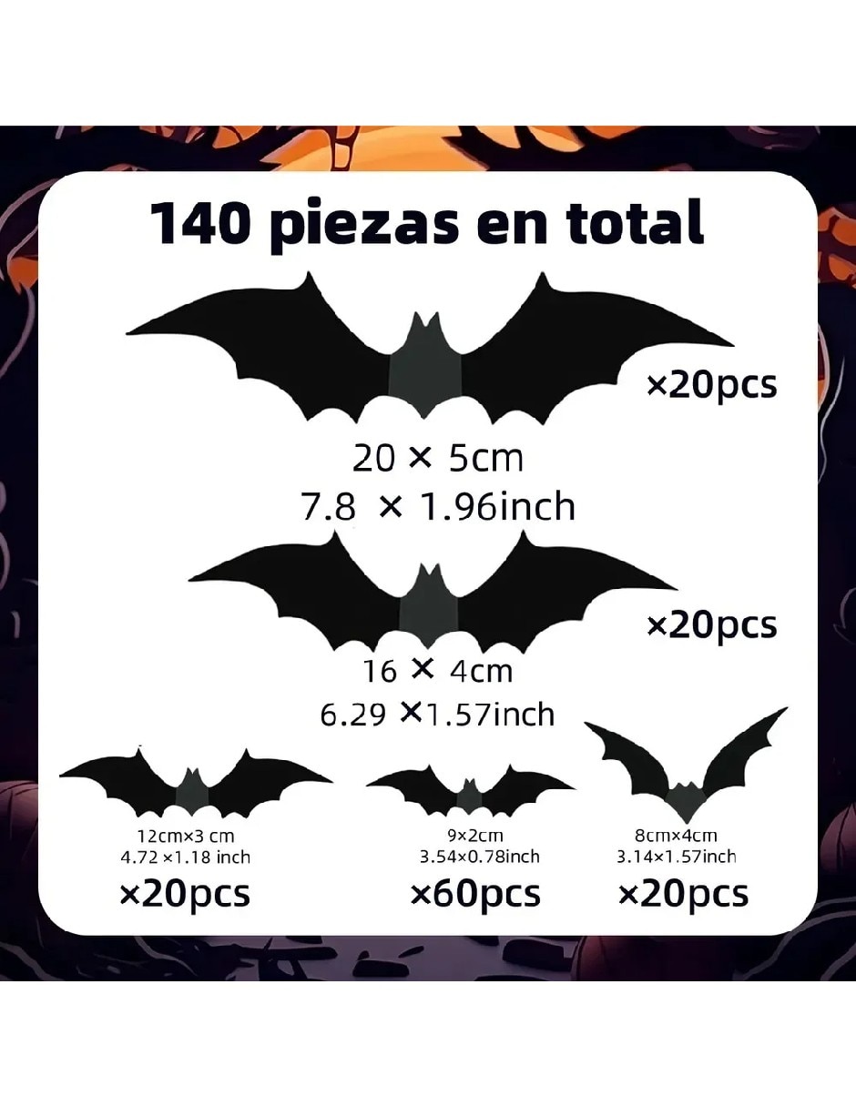 Set decoración con forma de murciélago 6
