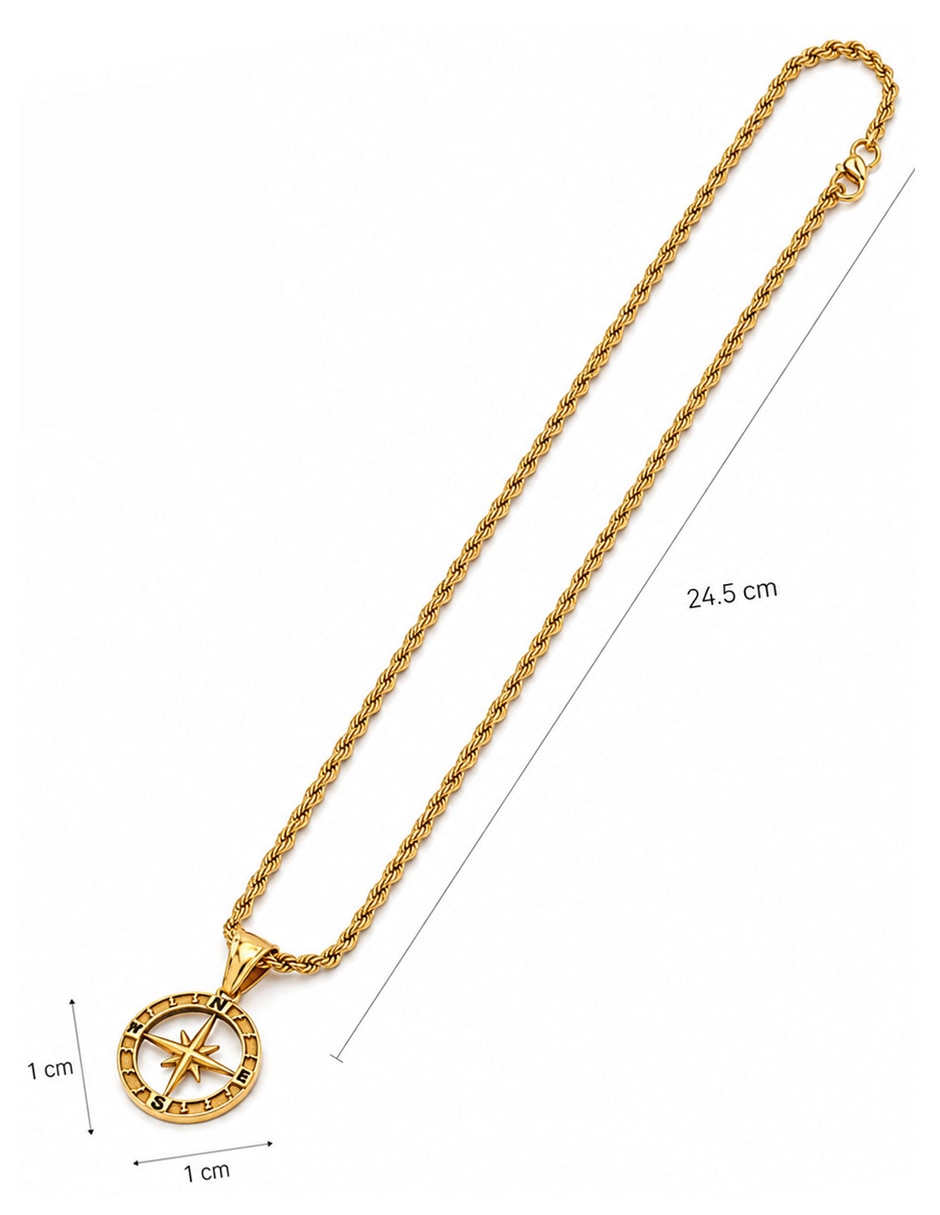 Collar con dije de acero inoxidable 18 k 7