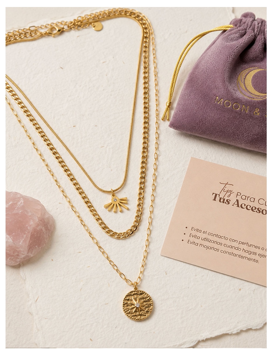 Collar con dije de acero inoxidable 18 k 5
