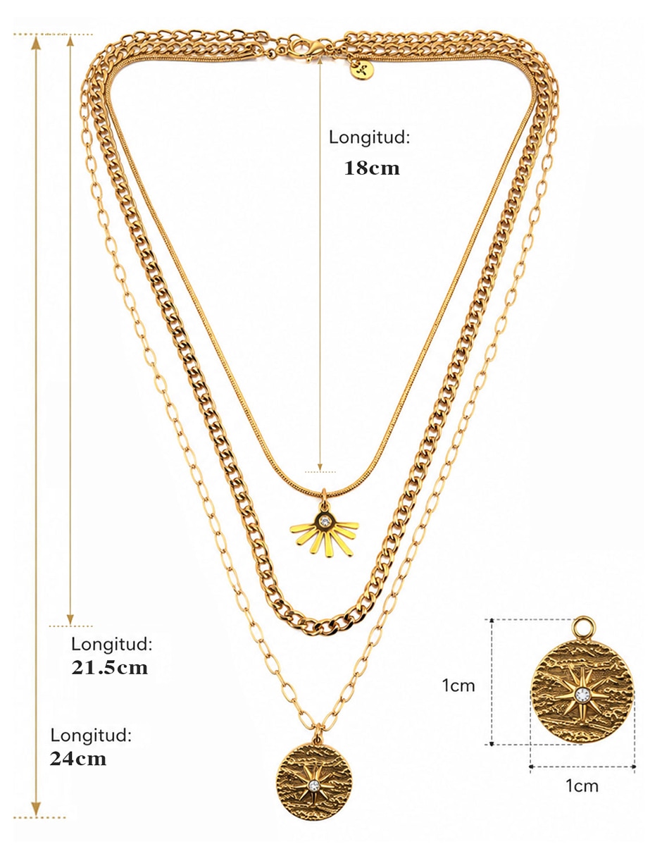 Collar con dije de acero inoxidable 18 k 7