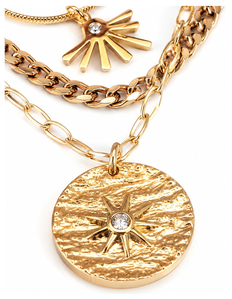 Collar con dije de acero inoxidable 18 k 2