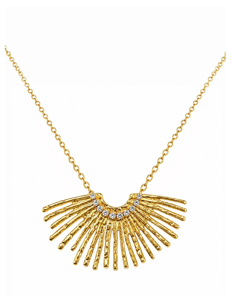 Collar con dije de sol de acero inoxidable 18 k Collar con dije de sol de acero inoxidable 18 k