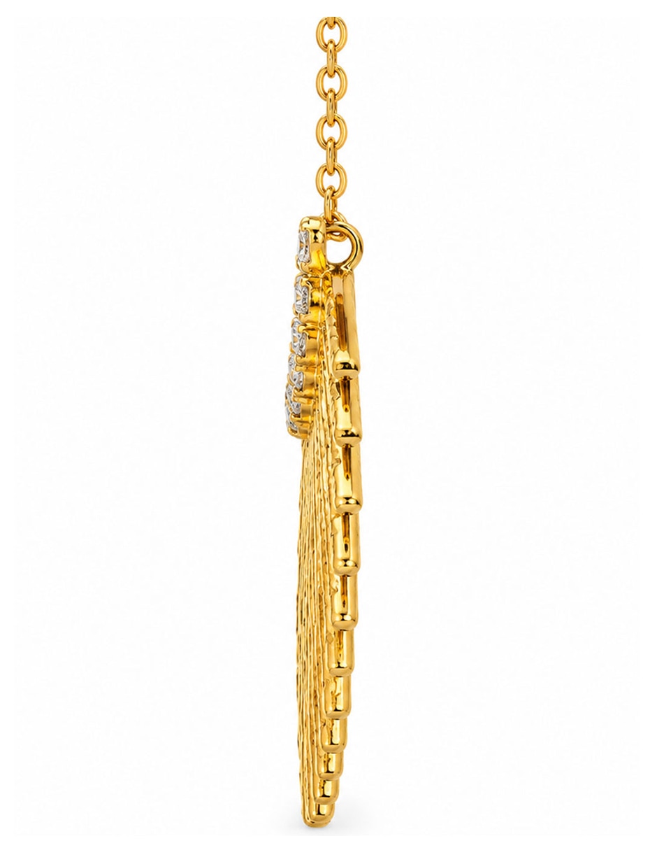 Collar con dije de sol de acero inoxidable 18 k 3