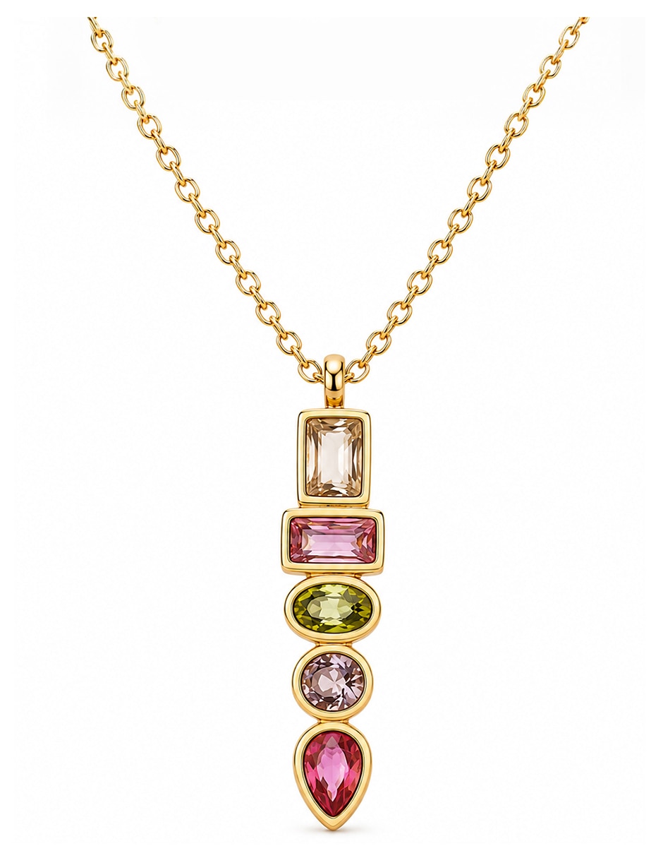Collar con dije de acero inoxidable 18 k