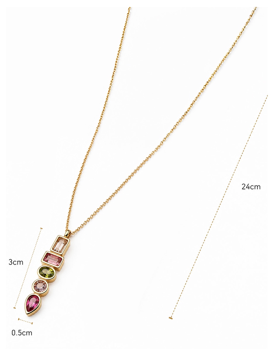 Collar con dije de acero inoxidable 18 k 7