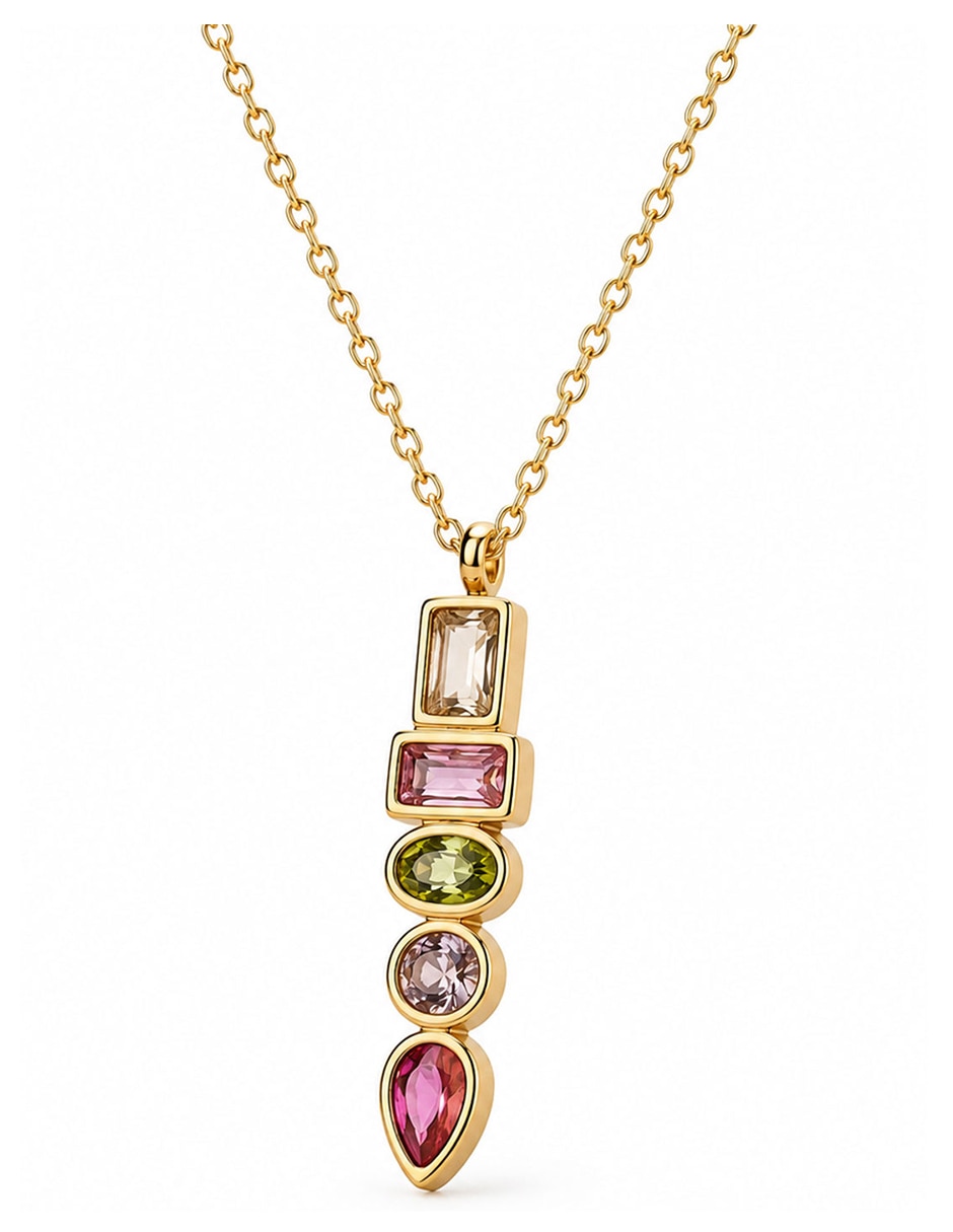 Collar con dije de acero inoxidable 18 k