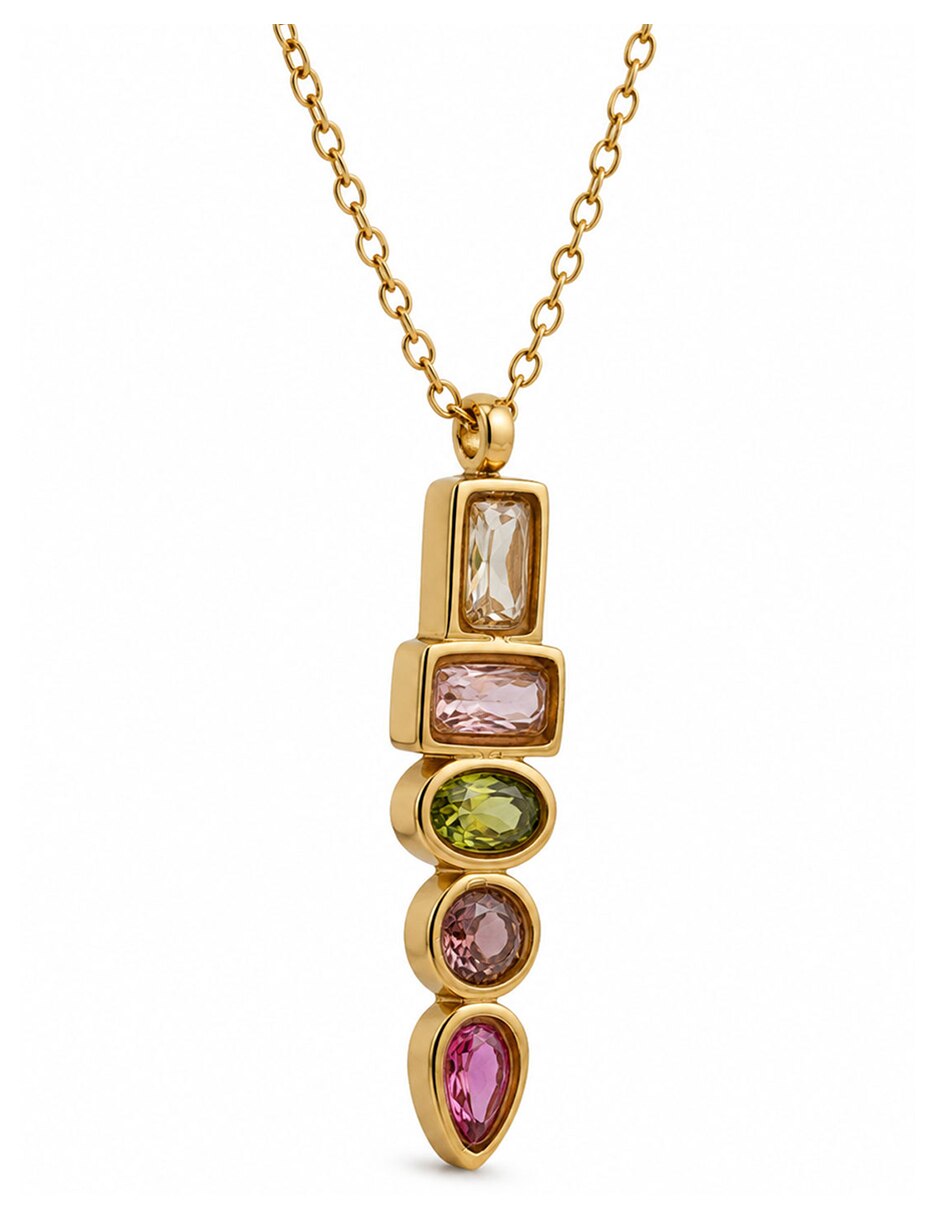 Collar con dije de acero inoxidable 18 k