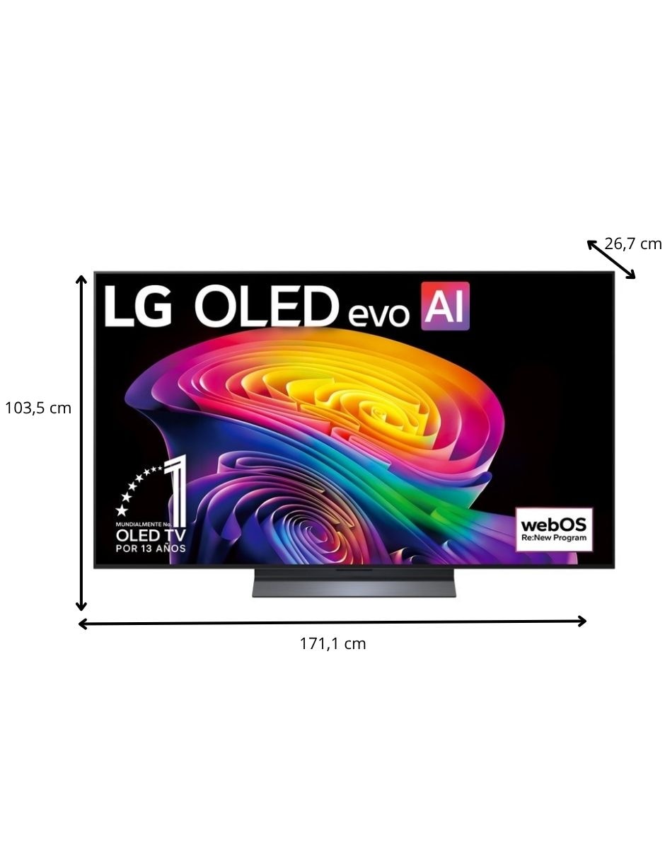 Pantalla Smart TV OLED de 77 pulgadas 4K/UHD OLED77C6OB con WebOS con AI Sound 5