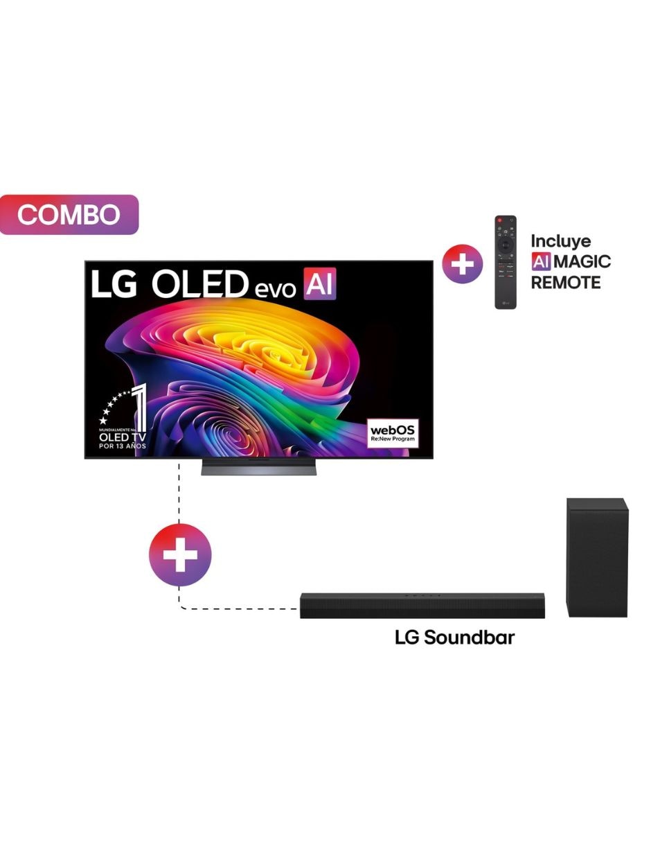Pantalla Smart TV OLED de 65 pulgadas 4K/UHD OLED65C6OB con WebOS AI Sound