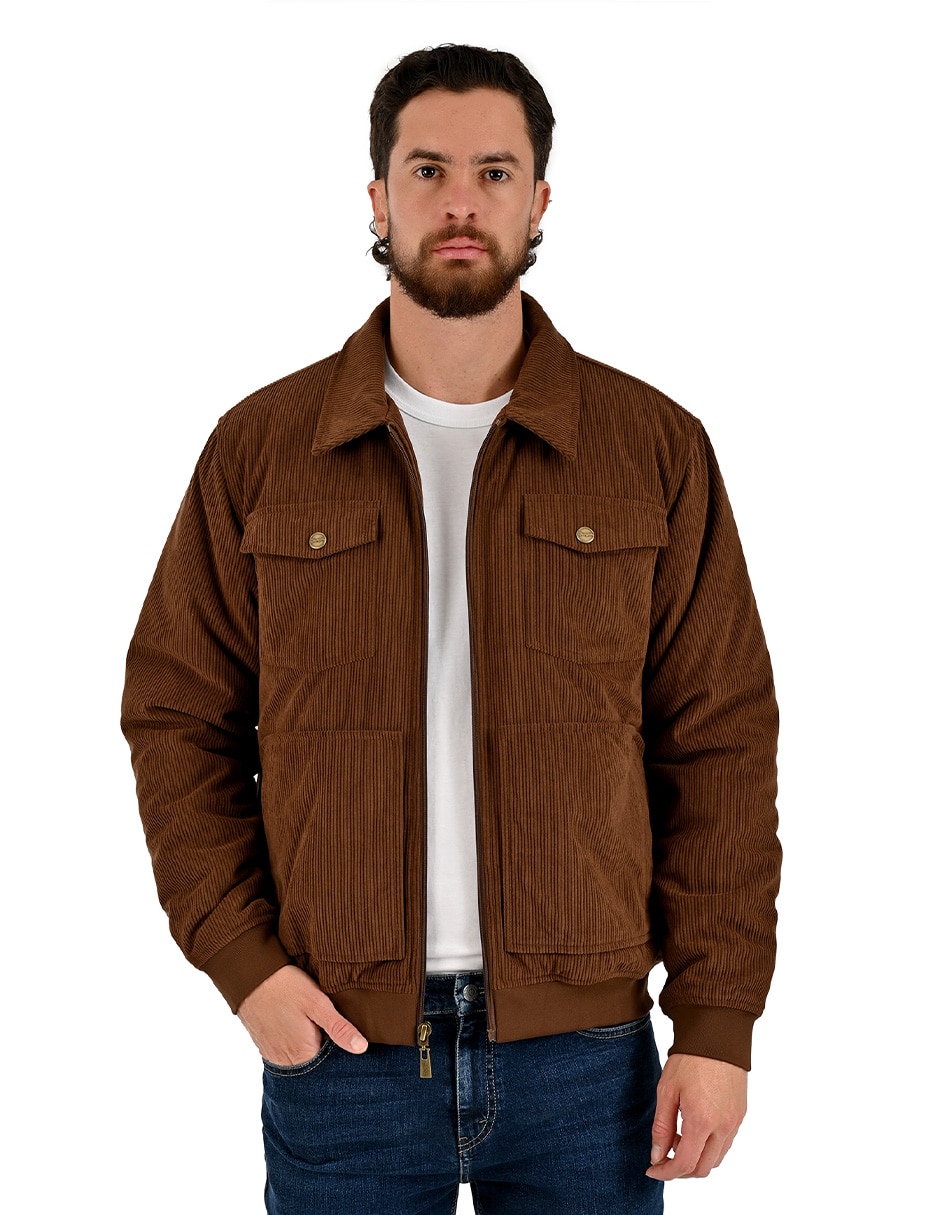 Chamarra casual con bolsillos para hombre 4