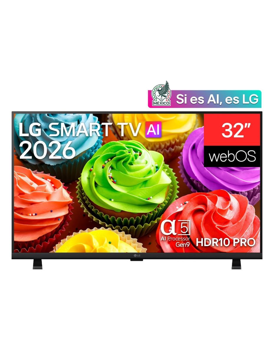 Pantalla Smart TV LED de 32 pulgadas HD 32LB660BPSB con WebOS con AI Sound 8